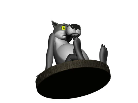 Lobo do desenho animado Era uma vez um cachorro Modelo 3D