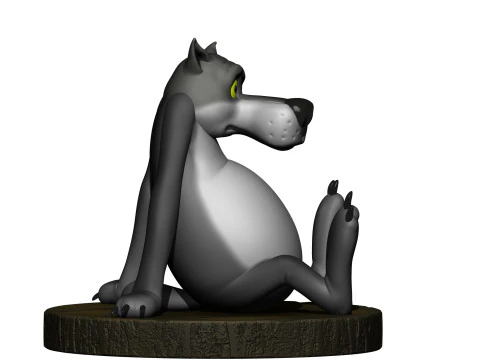 Lobo do desenho animado Era uma vez um cachorro Modelo 3D