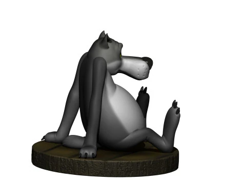 Lobo do desenho animado Era uma vez um cachorro Modelo 3D