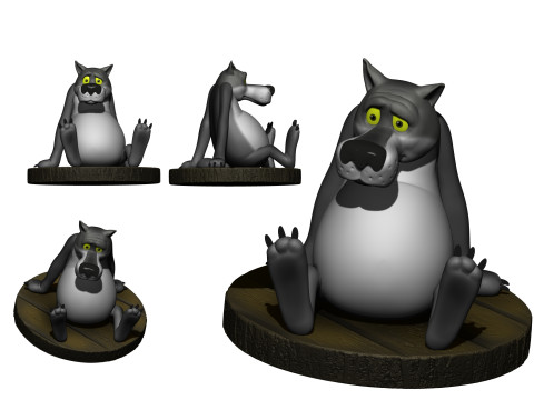 Wolf from the cartoon Once upon a time there was a dog Model 3D