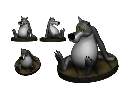 Wolf from the cartoon Once upon a time there was a dog Model 3D