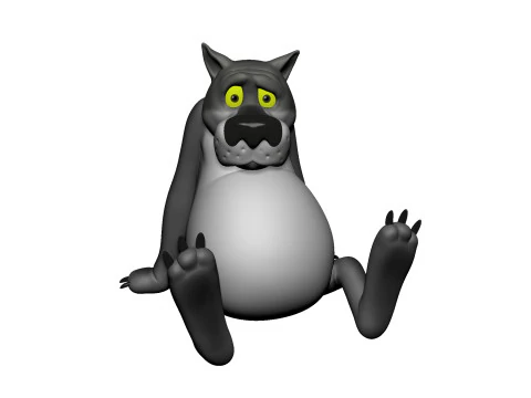 Lobo do desenho animado Era uma vez um cachorro Modelo 3D