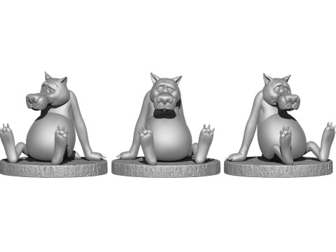 Wolf from the cartoon Once upon a time there was a dog Model 3D