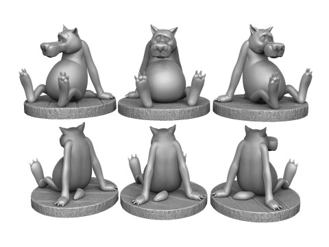 Wolf from the cartoon Once upon a time there was a dog Model 3D