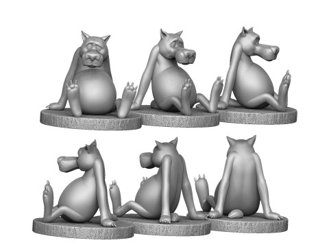 Wolf from the cartoon Once upon a time there was a dog Model 3D