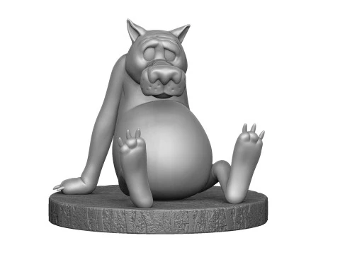 Lobo do desenho animado Era uma vez um cachorro Modelo 3D