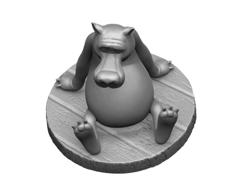 Lobo do desenho animado Era uma vez um cachorro Modelo 3D