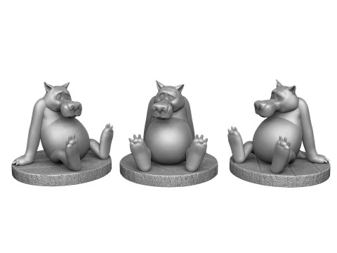 Lobo do desenho animado Era uma vez um cachorro Modelo 3D