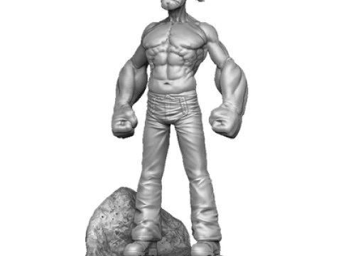 Popeye the Sailor in a cap for 3d print STL 3D Print Model