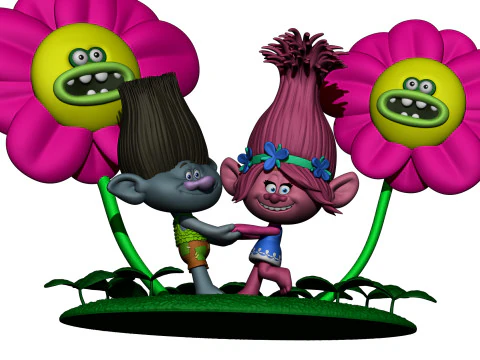 Trolls Princess Poppy and Branch for 3D printing 3D Print Model
