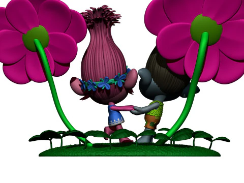 Trolls Princess Poppy and Branch for 3D printing 3D Print Model