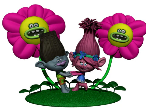 Trolls Princess Poppy and Branch for 3D printing 3D Print Model