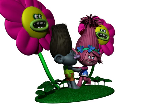 Trolls Princess Poppy and Branch for 3D printing 3D Print Model