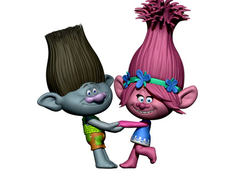 Trolls Princess Poppy and Branch for 3D printing 3D Print Model