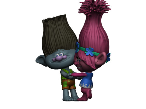 Trolls Princess Poppy and Branch for 3D printing 3D 프린트 모델