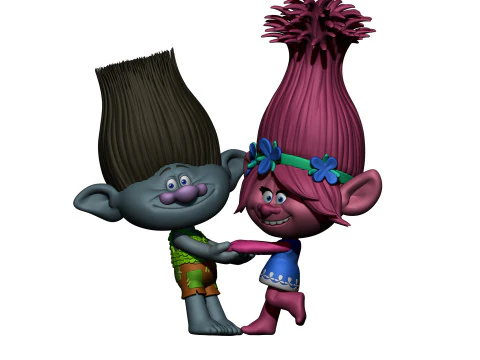 Trolls Princess Poppy and Branch for 3D printing 3D Print Model