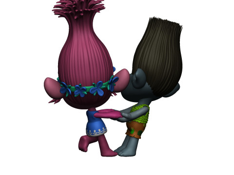 Trolls Princess Poppy and Branch for 3D printing 3D 프린트 모델