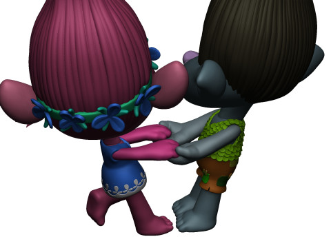 Trolls Princess Poppy and Branch for 3D printing 3D 프린트 모델