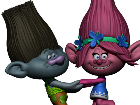 Trolls Princess Poppy and Branch for 3D printing 3D Print Model