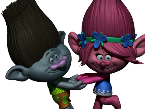 Trolls Princess Poppy and Branch for 3D printing 3D Print Model