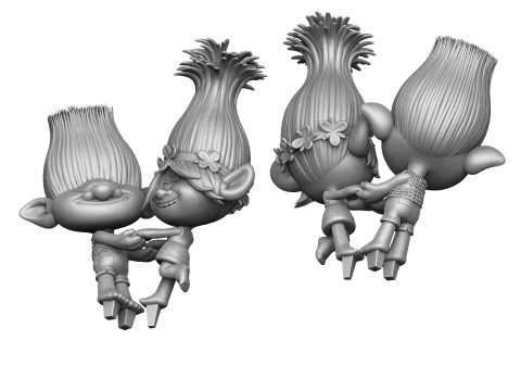 Trolls Princess Poppy and Branch for 3D printing 3D 프린트 모델