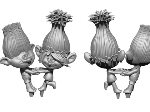 Trolls Princess Poppy and Branch for 3D printing 3D Print Model