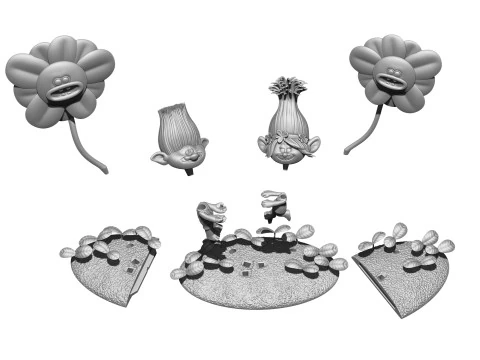 Trolls Princess Poppy and Branch for 3D printing 3D Print Model