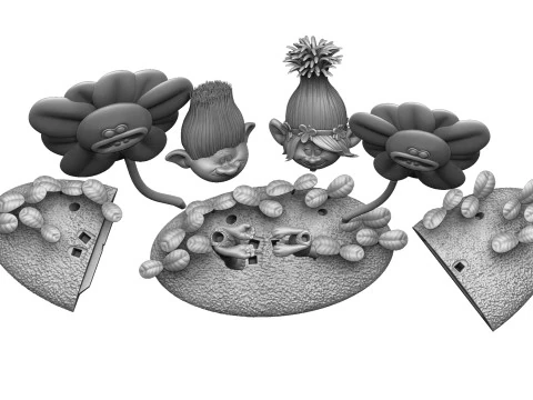 Trolls Princess Poppy and Branch for 3D printing 3D Print Model