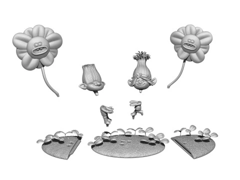Trolls Princess Poppy and Branch for 3D printing 3D Print Model
