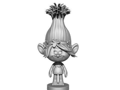 Princess Poppy troll for 3D printing Modelo de impresión 3D