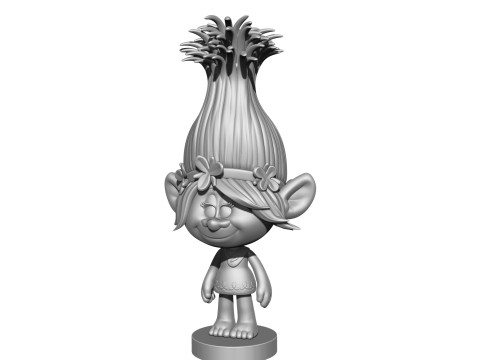 Princess Poppy troll for 3D printing 3Dプリントモデル