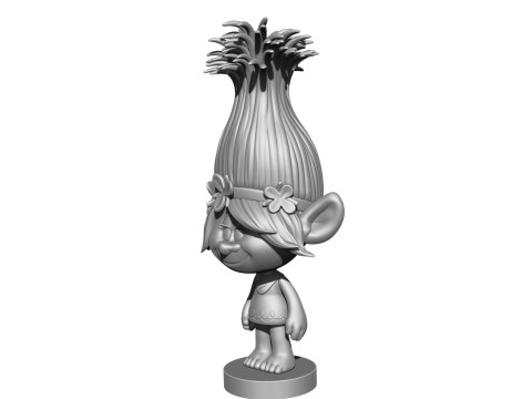 Princess Poppy troll for 3D printing 3Dプリントモデル