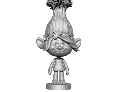 Princess Poppy troll for 3D printing 3Dプリントモデル