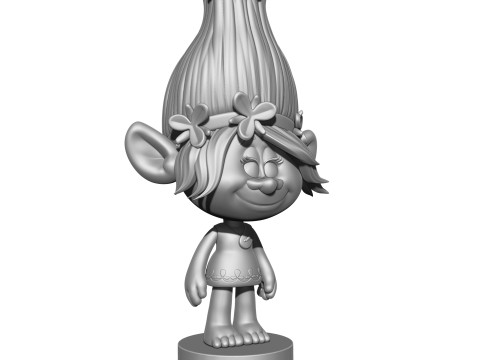 Princess Poppy troll for 3D printing 3Dプリントモデル