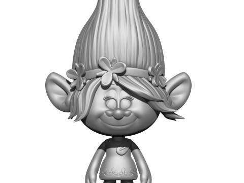Princess Poppy troll for 3D printing 3Dプリントモデル
