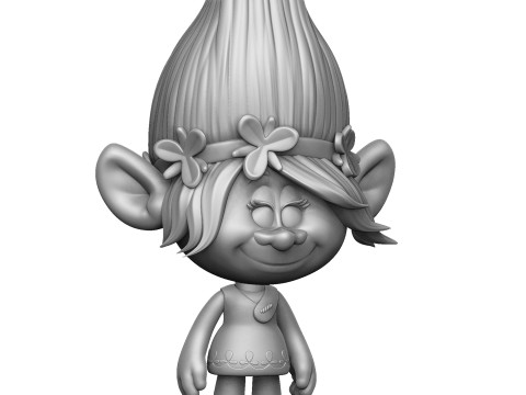 Princess Poppy troll for 3D printing 3Dプリントモデル