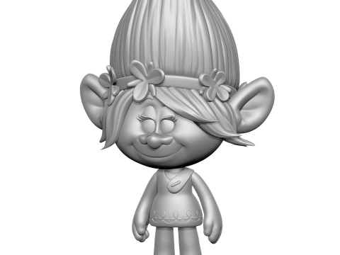 Princess Poppy troll for 3D printing 3Dプリントモデル