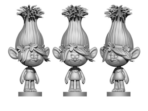 Princess Poppy troll for 3D printing 3Dプリントモデル
