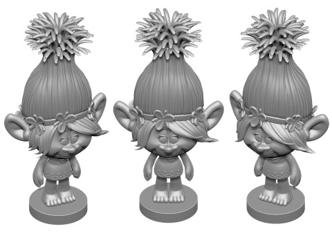 Princess Poppy troll for 3D printing 3Dプリントモデル