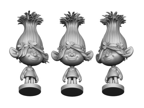 Princess Poppy troll for 3D printing 3Dプリントモデル