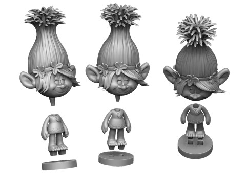 Princess Poppy troll for 3D printing 3Dプリントモデル