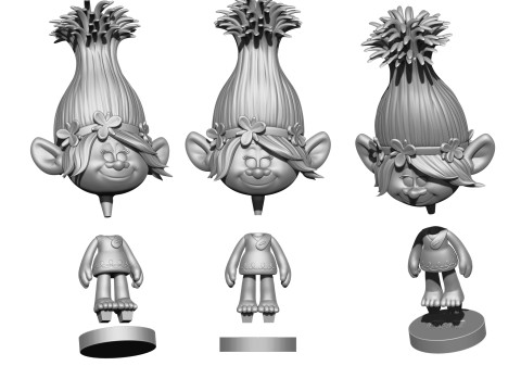 Princess Poppy troll for 3D printing 3Dプリントモデル