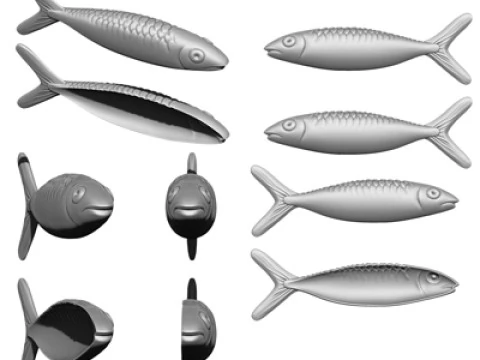 Pesce decorativo 2 OPZIONI per la stampa 3D Modello di stampa 3D