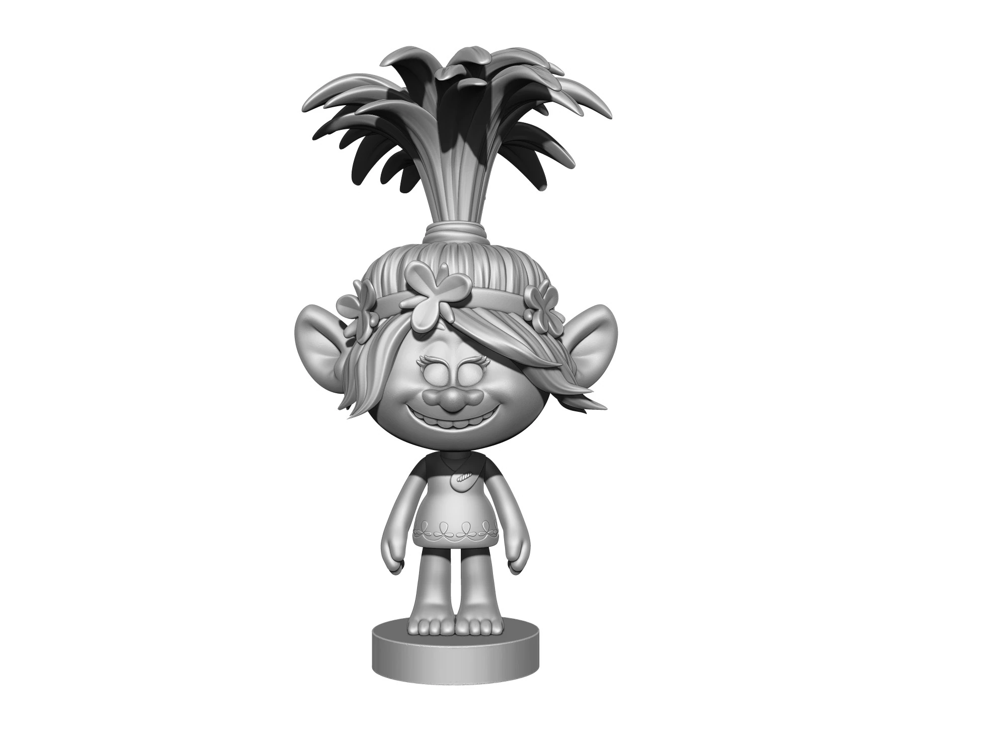 Happy Poppy troll for 3D printing 3D Print Model .c4d .max .obj .3ds .fbx .stl .blend