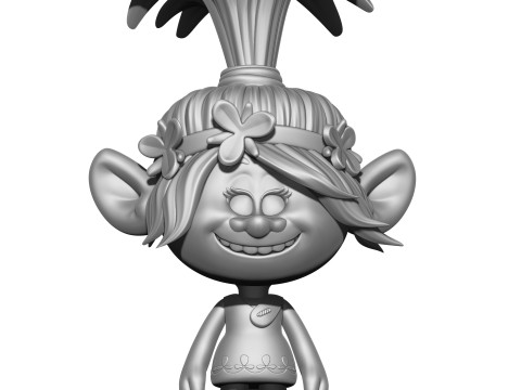 Happy Poppy troll for 3D printing 3Dプリントモデル