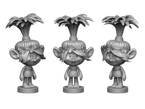 Happy Poppy troll for 3D printing 3Dプリントモデル