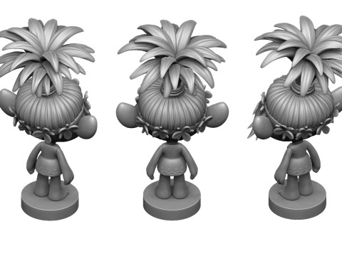 Happy Poppy troll for 3D printing 3Dプリントモデル