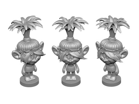 Happy Poppy troll for 3D printing 3Dプリントモデル