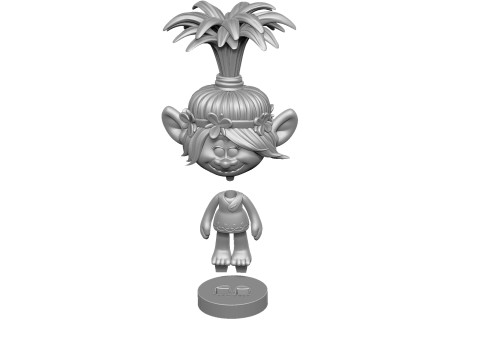 Happy Poppy troll for 3D printing 3Dプリントモデル