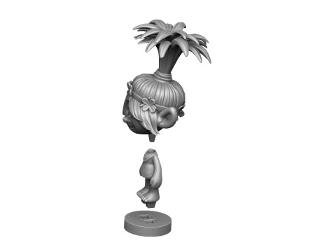 Happy Poppy troll for 3D printing 3Dプリントモデル
